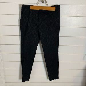 Zara Black brocade Jacquard lace pants woman’s size medium